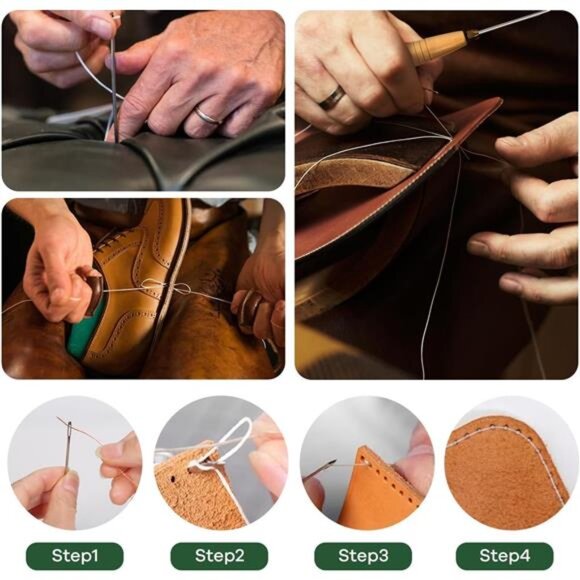 3-Spool Nylon Thread for Sewing, Each 80 Yards Thick Thread Kit for Hand Sewing - Picture 4 of 14